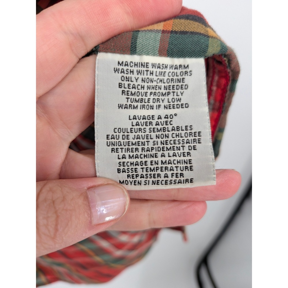 Denim & Supply Ralph Lauren Button Down Women Small Red Plaid RL Boyfriend Shirt - Picture 5 of 6